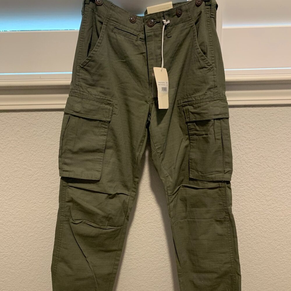 mnml NWT Vintage Cargo Pants Olive Size 28 100% Cotton